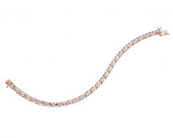 Bransoletka z różowego złota z diamentami - 18 cm - 0,35 ct - próba 585. Czerwone bransoletki Apart, z diamentem, złote. Za 11,590.00 zł.