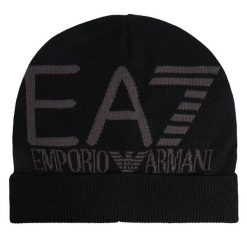 Czapka EA7 Emporio Armani. Czarne czapki EA7 Emporio Armani, bez wzorów. Za 149.99 zł.