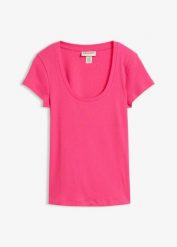 T-shirt z czystej bawełny organicznej. Czarne t-shirty bonprix, bez wzorów, z bawełny, bez kołnierzyka, bez ramiączek. Za 47.99 zł.