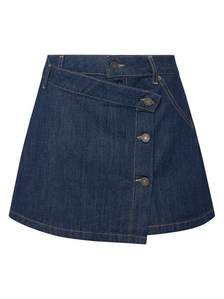 Guess Jeans Spódnica jeansowa W5BD96 D002A Granatowy Regular Fit. Niebieskie spódnice Guess Jeans, z aplikacjami, z bawełny. Za 279.99 zł.