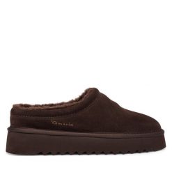 Klapki Tamaris. Brązowe klapki Tamaris, bez wzorów, bez obcasa. Za 299.99 zł.