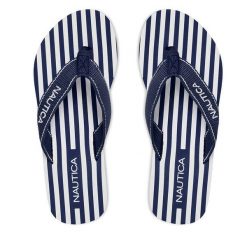Japonki Nautica. Niebieskie klapki Nautica, bez wzorów, bez obcasa. Za 69.99 zł.