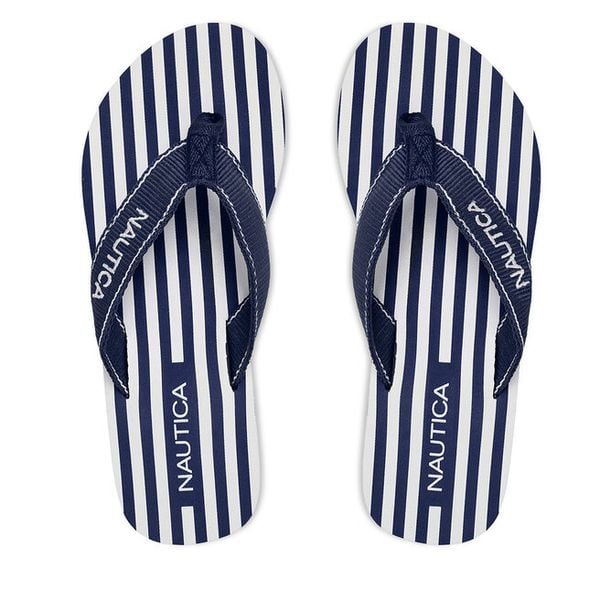 Japonki Nautica. Niebieskie klapki Nautica, bez wzorów, bez obcasa. Za 69.99 zł.