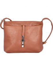 Florence Bags Skórzana torebka "New Sport" w kolorze jasnobrązowym - 20 x 18 x 5 cm rozmiar: onesize. Brązowe torby na ramię Florence Bags, bez wzorów, z materiału, sportowe, na ramię, bez dodatków. Za 165.99 zł.