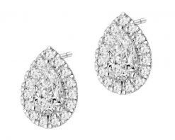 Kolczyki z białego złota z diamentami laboratoryjnymi - 1,27 ct - próba 585. Białe kolczyki Apart, z diamentem, złote. Za 7,690.00 zł.