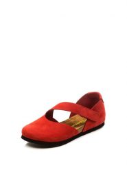 Comfortfusse Skórzane baleriny w kolorze czerwonym rozmiar: 38. Czerwone baleriny Comfortfüße, bez wzorów, z nubiku, bez obcasa. Za 211.31 zł.
