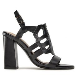 Sandały Maccioni. Czarne sandały Maccioni, bez wzorów, bez obcasa, na słupku, bez zapięcia. Za 209.99 zł.
