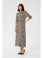 Kaffe Sukienka w kolorze brązowo-kremowym rozmiar: 44. Brązowe sukienki Kaffe, na co dzień, bez wzorów, z tkaniny, bez kołnierzyka, bez ramiączek, midi, proste. Za 130.99 zł.