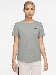 Nike Koszulka w kolorze szarym rozmiar: XL. Szare bluzki Nike, xl, bez wzorów, z bawełny, bez kołnierzyka, bez ramiączek. Za 109.45 zł.