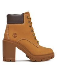 Timberland Trzewiki Allington Heights 6In TB0A5Y5R2311 Brązowy. Brązowe botki Timberland, bez wzorów, z nubiku, bez obcasa, na słupku, bez zapięcia. Za 579.99 zł.