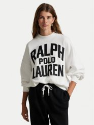 Polo Ralph Lauren Bluza 211978147001 Biały Relaxed Fit. Białe bluzy sportowe Polo Ralph Lauren, xl, bez wzorów, z bawełny, bez kaptura. Za 819.99 zł.