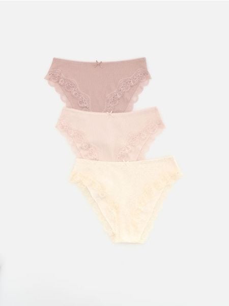 Majtki typu figi 3 pack - jasnożółty. Żółte figi Reserved, l, bez wzorów. Za 59.99 zł.