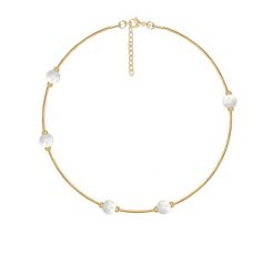 Bransoletka Pearls pozłacana. Białe bransoletki Lilou, pozłacane. Za 149.00 zł.