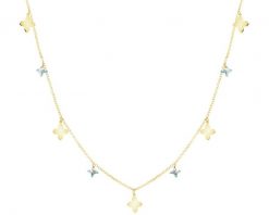 Złoty naszyjnik z cyrkoniami - kwiaty. Żółte naszyjniki Apart, z cyrkonią, złote. Za 2,499.00 zł.