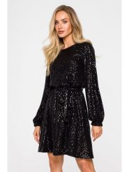 Made of emotion Sukienka w kolorze czarnym rozmiar: XL. Czarne sukienki Made Of Emotion, xl, bez wzorów, bez kołnierzyka, bez ramiączek, mini. Za 229.99 zł.