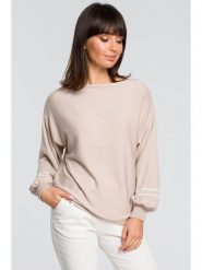 Be Wear Sweter w kolorze beżowym rozmiar: onesize. Brązowe swetry Be Wear, bez wzorów, ze splotem, bez ramiączek. Za 162.45 zł.