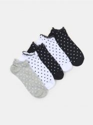 Skarpetki stopki w kropki 5 pack - biały. Białe skarpety Sinsay, bez wzorów. Za 12.99 zł.