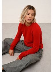 Just Cashmere Kaszmirowy sweter "Helen" w kolorze czerwonym rozmiar: XL. Czerwone swetry Just Cashmere, xl, bez wzorów, z kaszmiru, bez ramiączek. Za 404.45 zł.