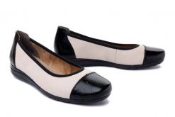RIEKER L9351-80 white combination, baleriny damskie. Brązowe baleriny Rieker, bez wzorów, bez obcasa. Za 299.90 zł.