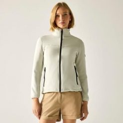 Bluza polarowa damska Florena z zamkiem błyskawicznym. Szare bluzy Regatta, bez wzorów, z elastanu, bez kaptura. Za 399.99 zł.