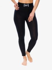 Legginsy termoaktywne damskie Super.natural Tundra175 Tight. Czarne legginsy super.natural, s, bez wzorów, z materiału, z podwyższonym stanem, długie. Za 302.49 zł.