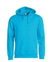 Clique Basic Hoody bluza z kapturem unisex turkusowa – turquoise. Niebieskie bluzy sportowe CLIQUE, s, bez wzorów, z bawełny, z kapturem. Za 173.55 zł.
