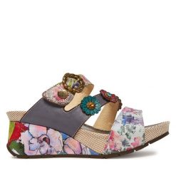 Klapki Laura Vita. Fioletowe klapki Laura Vita, bez wzorów, bez obcasa. Za 329.99 zł.