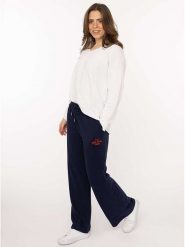 Zwillingsherz Spodnie dresowe "Feel Good Club" w kolorze granatowym rozmiar: L/XL. Niebieskie spodnie dresowe Zwillingsherz, l, bez wzorów, z bawełny. Za 141.19 zł.