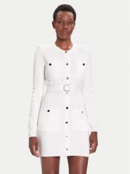 Liu Jo Sukienka dzianinowa MF5371 MS99E Biały Slim Fit. Białe sukienki Liu Jo, s, bez wzorów, z dzianiny, bez kołnierzyka, bez ramiączek. Za 899.99 zł.