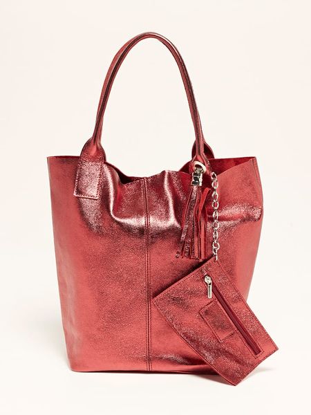 Abaco Skórzana torebka "Yana" w kolorze rdzawoczerwonym - 37 x 25 x 35 cm rozmiar: onesize. Czerwone torby na ramię Abaco, z aplikacjami, z materiału, na ramię, bez dodatków. Za 244.80 zł.