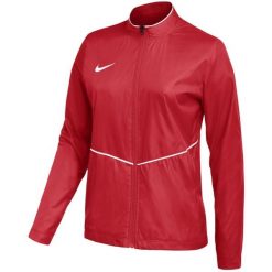 Kurtka damska Nike Park 26 Rain czerwony. Czerwone kurtki sportowe Nike, bez wzorów, z poliesteru, bez kaptura, na fitness i siłownię. Za 141.99 zł.