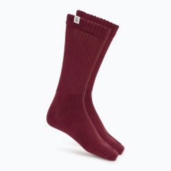 Skarpety damskie JOYINME Ground Yourself. Czerwone skarpety Joy in me, bez wzorów, z bawełny. Za 39.99 zł.