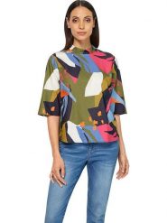 Heine Bluzka ze wzorem rozmiar: 44. Bluzki Heine, bez wzorów, bez kołnierzyka, bez ramiączek. Za 56.79 zł.