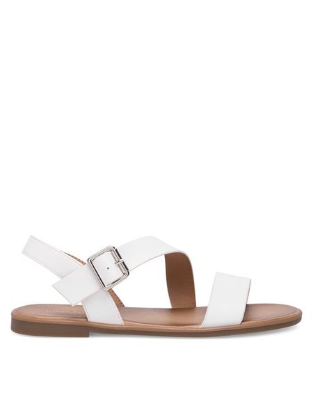 Jenny Fairy Sandały DARI WS250723-3 Biały. Białe sandały Jenny Fairy, bez wzorów, z syntetyku, bez obcasa, na płaskiej podeszwie, bez zapięcia. Za 79.99 zł.