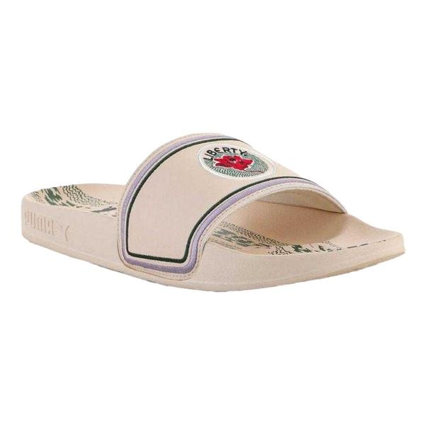 Damskie Klapki X Liberty 2.0 Logo Sliders. Brązowe klapki Puma, bez wzorów, z materiału, z otwartym noskiem, bez obcasa. Za 301.99 zł.