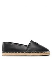 Calvin Klein Espadryle Espadrille HW0HW01457 Czarny. Czarne espadryle Calvin Klein, bez wzorów, ze skóry, bez obcasa, bez zapięcia. Za 299.99 zł.