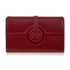 Portfel damski skórzany czerwony duży w orientacji poziomej z RFID Paolo Peruzzi T-134-RD. Czerwone portfele bez wzorów, z materiału. Za 75.65 zł.