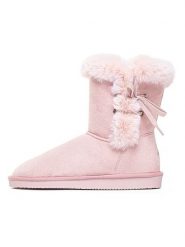 ISLAND BOOT Botki zimowe "Cora" w kolorze jasnoróżowym rozmiar: 39. Różowe botki Island Boot, na zimę, bez wzorów, z materiału, bez obcasa, bez zapięcia. Za 160.58 zł.