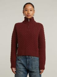 G-Star Sweter w kolorze bordowym rozmiar: S. Czerwone swetry G-Star, s, bez wzorów, z wełny, bez ramiączek. Za 206.91 zł.