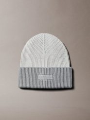 Calvin Klein wełniana czapka z zawartością kaszmiru Kobiety Wełna szary, ONE SIZE. Szare czapki Calvin Klein, bez wzorów, z dzianiny. Za 169.95 zł.