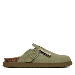 Klapki D.Franklin. Brązowe klapki D.Franklin, bez wzorów, bez obcasa. Za 329.99 zł.