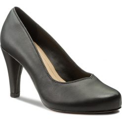 Półbuty CLARKS - Dalia Rose 261322614 Black Leather. Czarne czółenka Clarks, bez wzorów, ze skóry, bez obcasa, na obcasie, bez zapięcia. W wyprzedaży za 269.00 zł.