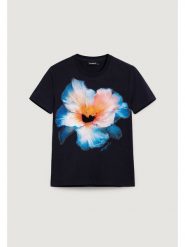 Desigual T-Shirt Estocolmo 26SWTK03 Granatowy Regular Fit. Niebieskie t-shirty Desigual, xs, bez wzorów, z bawełny, bez kołnierzyka, bez ramiączek. Za 149.99 zł.