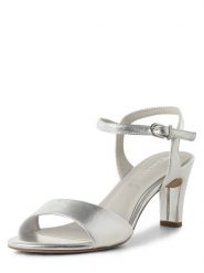 Tamaris Sandały Kobiety Sztuczna skóra srebrny, 40. Szare sandały Tamaris, bez wzorów, ze skóry, eleganckie, bez obcasa, bez zapięcia. Za 249.95 zł.