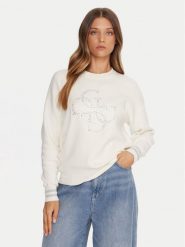 Guess Sweter W5BR42 Z26I2 Écru Relaxed Fit. Swetry Guess, xs, z aplikacjami, z wiskozy, bez ramiączek. Za 369.99 zł.