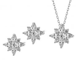 Srebrne kolczyki i naszyjnik z cyrkoniami - komplet. Szare naszyjniki Apart, z cyrkonią, srebrne. Za 539.00 zł.