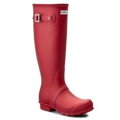 Kalosze Hunter. Czerwone kalosze Hunter, bez wzorów. Za 369.99 zł.