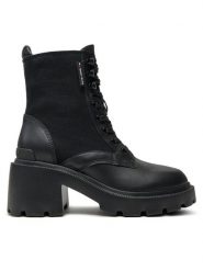 Tommy Jeans Botki Tjw Mid Heel Boot Mix Media EN0EN02556 Czarny. Czarne botki Tommy Jeans, bez wzorów, z jeansu, bez obcasa, na słupku, bez zapięcia. Za 749.99 zł.
