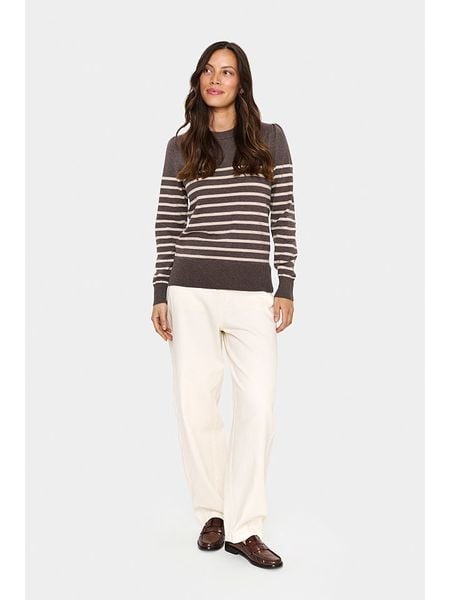 SAINT TROPEZ Sweter w kolorze brązowym rozmiar: M. Brązowe swetry Saint Tropez, m, bez wzorów, bez ramiączek. Za 100.52 zł.