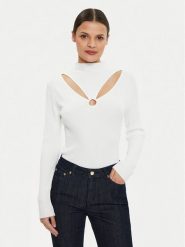 Morgan Sweter 241-MELINE Biały Slim Fit. Białe swetry Morgan, m, bez wzorów, z syntetyku, bez ramiączek. Za 68.99 zł.